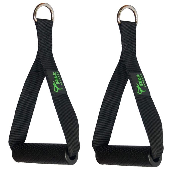 iRibit Fitness Professional Exercise Handles for Cable Machines and Resistance Bands (Black)