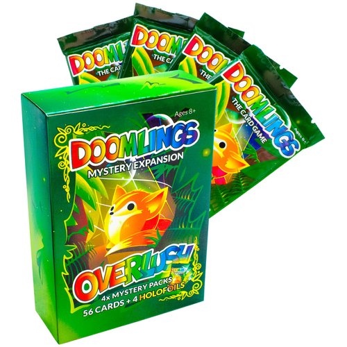 Doomlings Overlush - Mystery Expansion Card Game - 4-Pack (60 Total Cards Included)