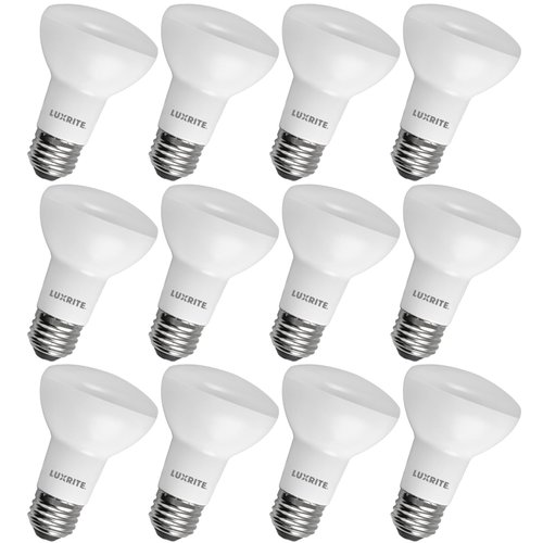 LUXRITE BR20 LED Bulb, 45W Equivalent, 3500K Natural White, Dimmable, 460 Lumens, R20 LED Flood Light Bulb 6.5W, Energy Star, Damp Rated, E26 Base, Perfect for Recessed and Track Lighting (12 Pack)