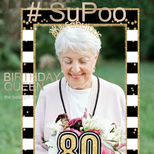 SuPoo 80th Birthday Decorations for Women 80th Birthday Headband Crown Gold 80th Birthday Gifts for Her 80 & Fabulous Party Decorations Happy Birthday Tiara Hair Accessories
