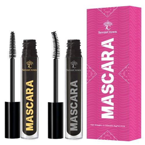7C SEVENCROWN Mascara Black Curling & Length Waterproof Mascara Makeup Set | Vegan & Cruelty-Free | Holiday Gift for Beauty Lovers