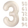 Cream White 3 Balloon, Cream Number Balloons 40 Inch, 3rd Birthday Decorations for Kids Girls Boys, Men Women Ivory Party Supplies for Party Decorations, Number 3 Balloon