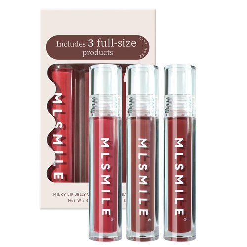Vodisa 3Pcs Lip Gloss Collection Makeup Set, Shimmery Smooth Lip Glosses for for Girls Women, Soft Liquid Long Lasting Lip Glosses Set with Rich Varied Colors 02
