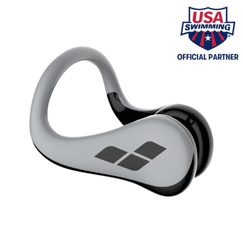 ARENA Swimming Nose Clip Pro II, Nose Plug for Competitive Swimmers, Soft Pads, PVC Free, Silver/Black, One Size