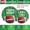 144 PCS Football Party Supplies Set Includes Dinner Plates, Dessert Plates, Napkins for Football Birthday Party Football Gameday Tailgate Party Decorations, Serves 48