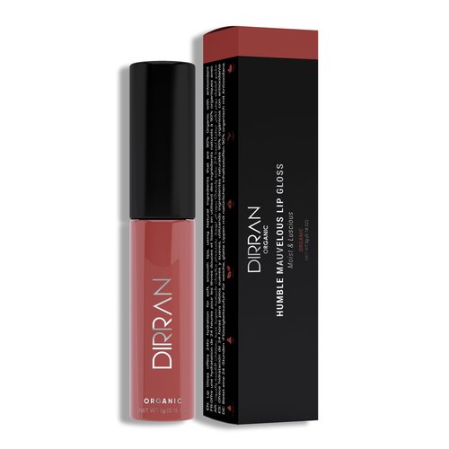 Organic Lip Gloss, 24hr Hydration, Vegan, Antioxidant-Rich, Soft & Smooth Plump Lips, Non-Toxic, Cruelty Free, For All Skin Types (HUMBLE MAUVELOUS)