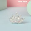 Yean Mini Princess Crown Comb Silver Crystal Tiara Hair Comb Rhinestone Hair Accessories Decorations for Women and Girls (Silver)