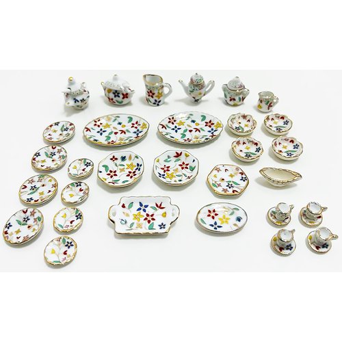 Ceramic Kitchen Set Small Size for Kids and Decoration Handmade Dinner Set Expands Children's Cognition and Teach Kids The Social Life Set Size 1 (B)