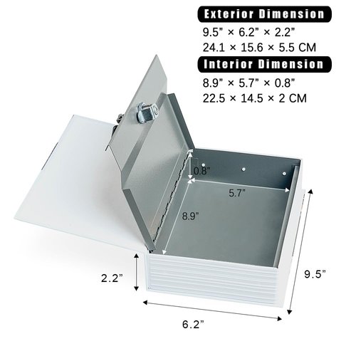 Diversion Book Safe Storage Box (9.5"×6"×2.2"), Dictionary Secret Safe Can with Security Combination Lock, Diversion Book Hidden Safe (Rose,Combination)