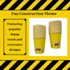 DK&Co. At Home Construction Birthday Party Supplies Plate Set- Serves 24 Construction plate and utensils for toddlers; Excavator Birthday Party Supplies Construction Theme Birthday Party Supplies