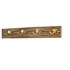 PegandRail Oak Coat Rack with Solid Brass Double Style Hooks (Walnut, 20" x 3.5" with 4 hooks)