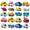 DUNRIOG 18 Pack Assorted Pull Back Cars and Airplanes Toy Set, Mini Die-cast Metal Friction Powered Vehicles Toy for Kids Boys Girls