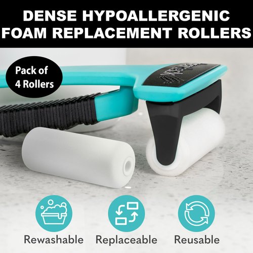 Bearback Lotion Applicator Replacement Foam Rollers | Set of Four High Density Foam Rollers