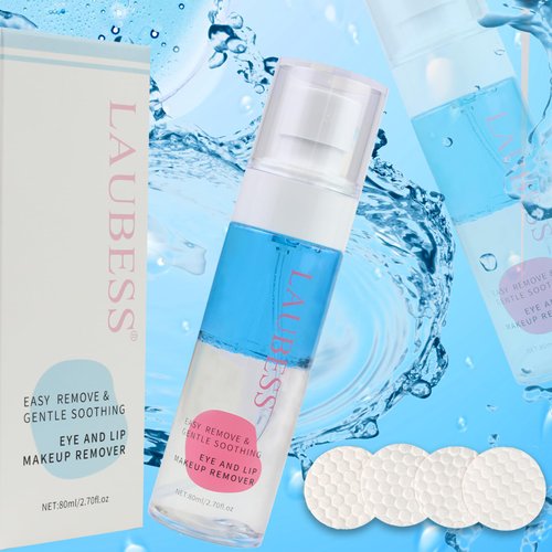 Lash Glue Remover for Cluster Lashes LAUBESS Eyelash Glue Remover 80ml DIY Lash Extension Remover Fast Cluster Lash Remover with Cotton Pad 20pcs