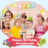 Rcanedny 12 Pcs Happy Birthday Headbands Funny Birthday Party Headbands Paper Birthday Hat Headbands for Kids and Adults Birthday Party Supplies, 6 Colors