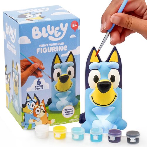Bluey Paint Your Own Figurine, Fun Paintable Ceramic Bluey Figurine, Includes 6 Acrylic Paints, P...