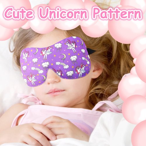 Foaincore 8 Pcs Unicorn Sleep Masks Cute Sleeping Masks for Kids 3D Contoured Eye Mask with Adjustable Strap Kids Sleep Eye Covers for Girls Travel Nap Sleep Lunch Break(Unicorn)