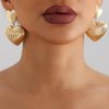 Octwine Vintage Statement Love Earrings Gold Boho Chunky Earrings Dangling for Women Stud Earrings Chandelier Statement Earrings Sparkly Simple Earrings for Women