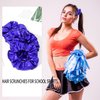 12 Pcs PU Leather Cheer Hair Scrunchies Gold Scrunchy School Performance Ponytail Holder Hair Accessories for Cheerleading Teen Girls College Sports (Blue)