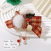 Christmas Claw Clips Christmas Hair Accessories 1 Pcs Plush Hair Claw Clips with Tassel Xmas Plaid Bows Hairpins Nonslip Claw Clip with Bells Cute Rhinestone Red Hair Claws for Women Girls