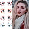 12 Pairs Christmas Eye Shadow Temporary Tattoo Stickers Colorful Eyeliner Stickers Elk Deer Santa Claus Snowflake Waterproof Fake Tattoos Makeup Transfer Eyeshadow Face Stickers for Carnival Party