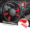 Jimen Compatible with Jeep Wrangler JK JKU 2007-2010, 4PCS Car Steering Wheel Overlay Cover Interior Trim Accessories (Red)