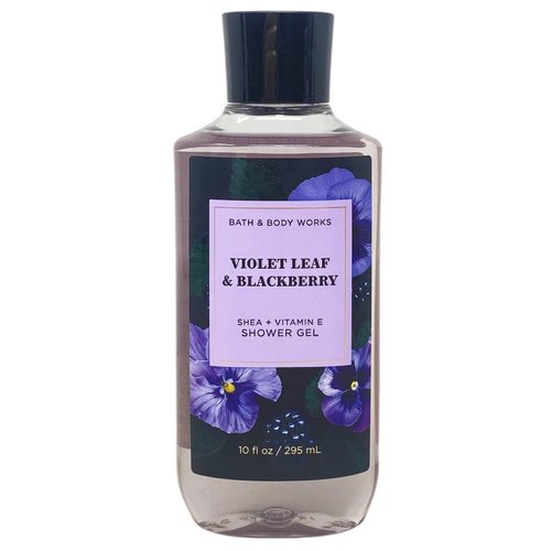 Bath & Body Works Violet Leaf & Blackberry 4 Piece Shower Gel Value Pack with a Natural Oats Sample Soap