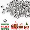 Augshy 100 Pieces Jingle Bells 4/5Inch Craft Bell Bulk for Christmas Home and Pet Decorations Xmas Decor Party Favors Supplies (Silver)