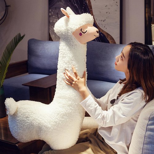 Sejiarep Alpaca Llama Plush Pillow - 29" Giant Alpaca Plush Long Body Pillow - Wife Girl Girlfriend Birthday Valentine's Day Children's Women's Day Gift, White