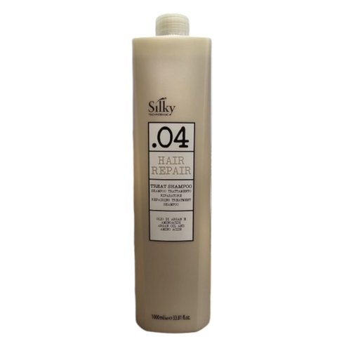 Silky TECHNOBASIC.04 Hair Repair Treat Shampoo 1000ml - Hair Repair Shampoo with Argon Oil - Cruelty Free Shampoo for Chemically Damaged Hair - Vegan Friendly Sulfate Free Shampoo