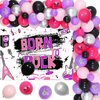 Cheereveal Born to Rock Party Decorations for Girls Guitar Balloon Garland Arch Kit, Rock N Roll Musical Notes Elements Backdrop, Purple & Pink Crenics Rock Stars Theme Party Birthday Party Supplies