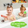 lasuroa 4pcs Bath Toys for Toddlers, Silicone Farm Animals Bath Play Bathtub Float Toys No Hole Free Shower Pool Toys for Water Play Kids Preschool Education Toy Learning Skills(Animal Type D)