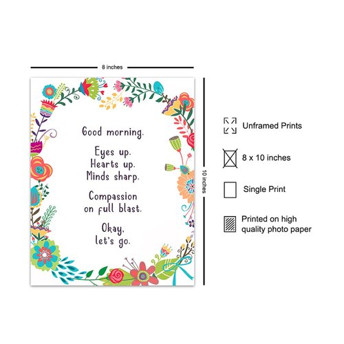 Good Morning Merchandise - Positive Quotes Wall Decor Poster - Motivational Wall Art - Bathroom Decor for Women - Unique Funny Housewarming Gift for Her, Wife - 8x10 Room Decoration