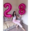 Hot Pink 8 Balloon, Number Balloons 40 Inch, 8th Birthday Decorations for Girls, Birthday Balloons, Hot Pink Party Supplies, Number 8 Balloon