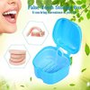 Onwon Denture Case, Denture Cup with Strainer and Lid Retainer Cleaning Soaking Cup - Denture Bath Box False Teeth Storage Box with Basket Net Container Holder for Travel