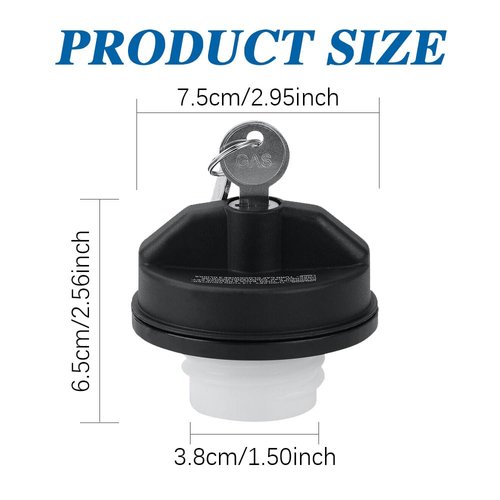 Fuel Tank Filler Cap, Locking Gas Cap, Fuel Cap with Key, Locking Fuel Tank Cap, Car Accessories Gas Tank Cap Replacement for Toyota Camry Tacoma 4Runner Avalon, Replaces #77300-47020, 10504