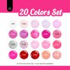 beetles Pink Gel Polish Set 20 Colors Hot Pink Alluring Sweetie Collection Nude Purple Glitter Red Uv Gel Manicure Kit with Base Glossy and Matte Top Coat Gifts for Mom