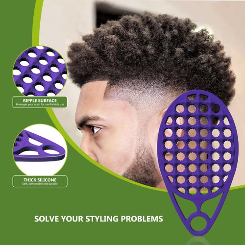 KOUPA Magic Silicone Curly Hair Brush, One Piece Twist Curl Comb for Afro Curls, Washable Hair Tool for Men Women, Purple, 1 Piece