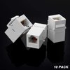 10 Pieces CAT3 Telephone RJ11 6P4C Jack Phone Line Connector Coupler Phone Female to Female Telephone Jack Coupler (White)