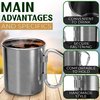 Stainless Steel Mug with Handle - Coffee Camping Mug with Carabiner Handle Portable Backpack Outdoor Cup Lightweight Camping Gear for Men - 13.5Oz Backpacking Coffee Cup Hiking Gift Climbing Mug