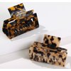 2 Pcs Rectangle Tortoise Claw Clip For Thick Hair,Cutout Medium Hair Clips For Women,Leopard Square Hair Jaw Clips Non Slip