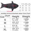 HOIDKET Shark Tail Blanket Super Soft Cozy Flannel Wearable Blanket Hoodie Shark Sleeping Bag (Shark, 70'' H x 24'' W (Fit for Height 4'5"-5'3"))