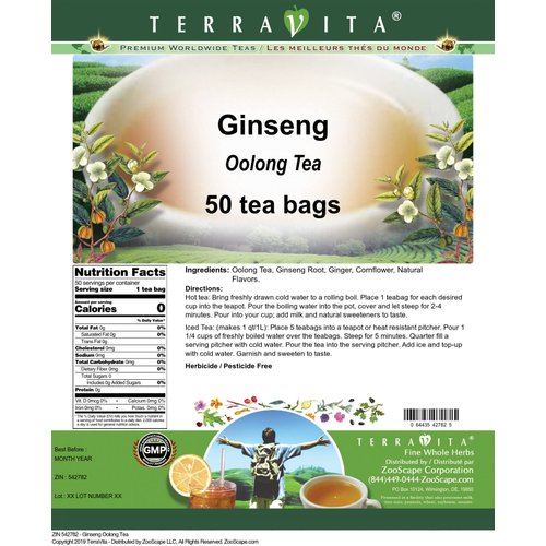 Ginseng Oolong Tea (50 tea bags, ZIN: 542782)