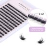 KISSXIAOYA Cluster Lashes Extensions, 144Pcs Individual Cluster Lashes D Curl 14mm, Wide Stem Cluster Eyelashes Soft Natural False Eyelashes Cluster DIY Eyelash Extension At Home (144pcs, 9mm)