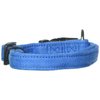 Dogline 5/8 x 11 to 17" Comfort Microfiber Soft Padded Pet Puppy Dog Collar, Small/Medium, Blue
