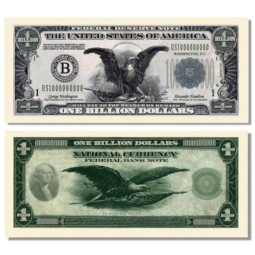 100 Billion Dollar Federal Deserve Notes with Bonus “Thanks a Million” Gift Card Set