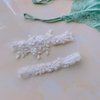 JWICOS 2Pcs Bride Wedding Lace Garters White Bridal Garter Brides Floral Leg Band Bridal Accessories for Bride and Women