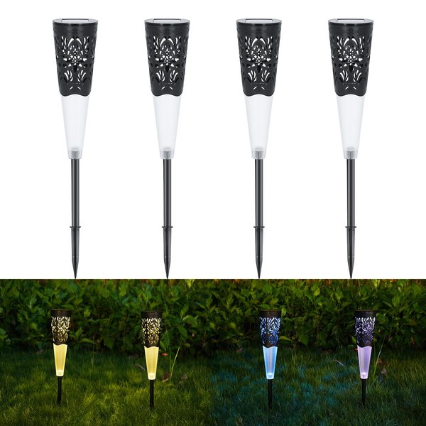 Anordsem Solar Garden Pathway Lights Outdoor Waterproof 4 Pack,Solar Powered Solar Walkway Lights for Outside Garden Decor,Solar Lights for Yard Patio Path Driveway Landscape