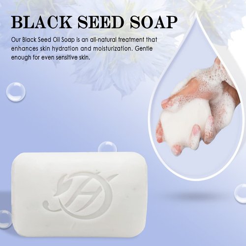 HERBOGANIC Black Seed Herbal Soap | Natural Bar Soap for Face and Body | Nourishing and Revitalizing | Infused with Black Seed | Gentle for Men and Women | 5 Oz (Pack of 1)