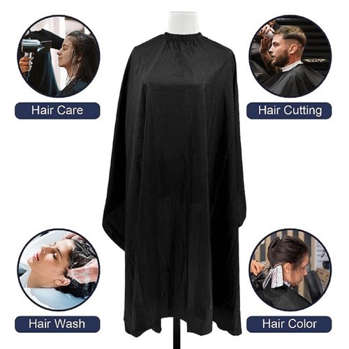 DB ZENGZI Hair Cutting Cape, Black Waterproof Nylon Barber Hair Styling Cape with Elastic Adjustment for Men and Women Adults (57 * 61 INCHE)